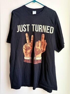 Men’s Naughty Middle Finger 21st Birthday tee t-shirt funny gift idea Size 2XL